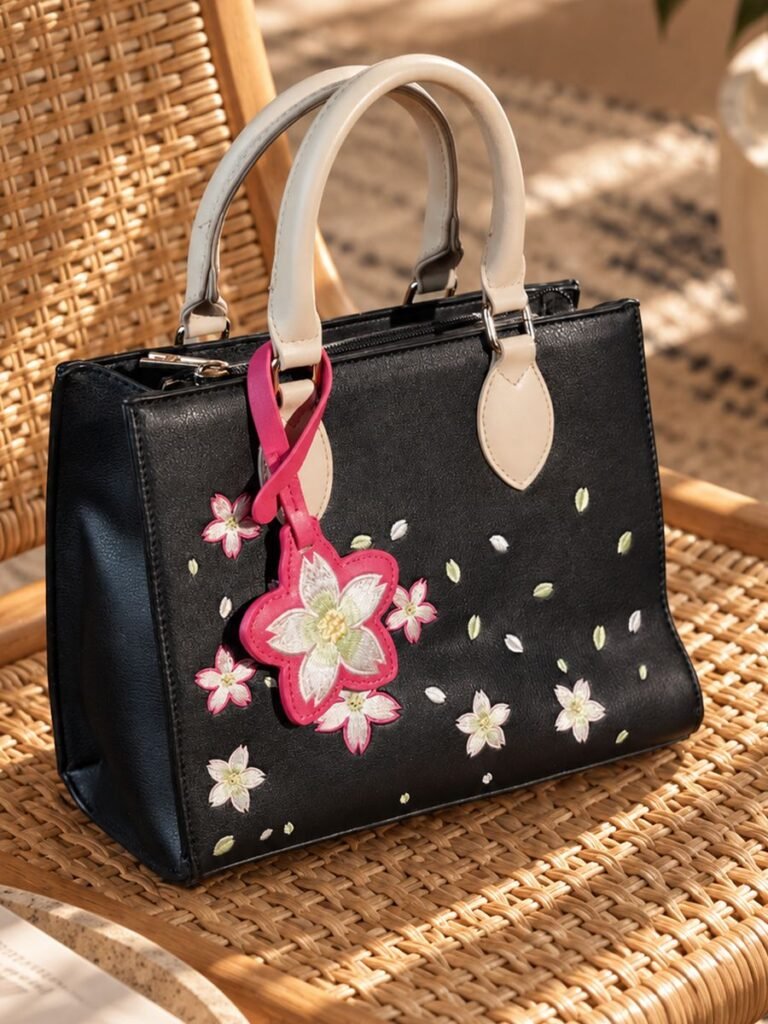 Flower Tote Black 1