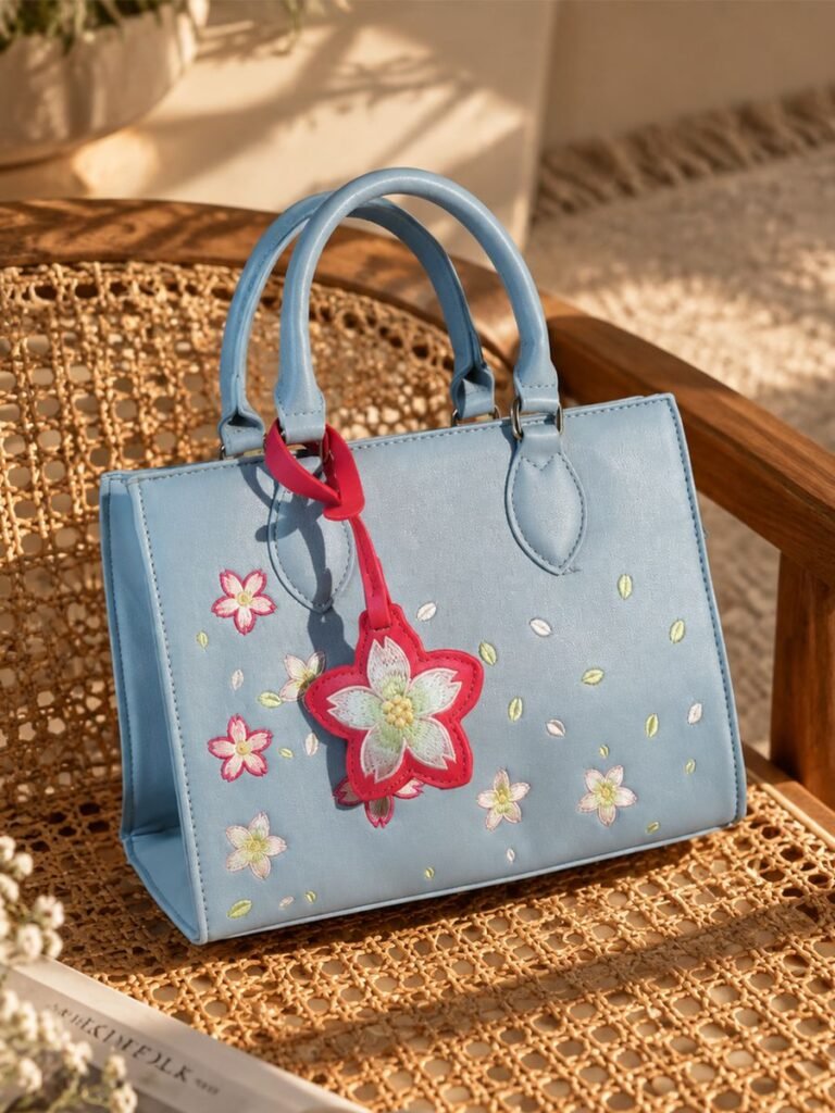 Flower Tote Blue 1
