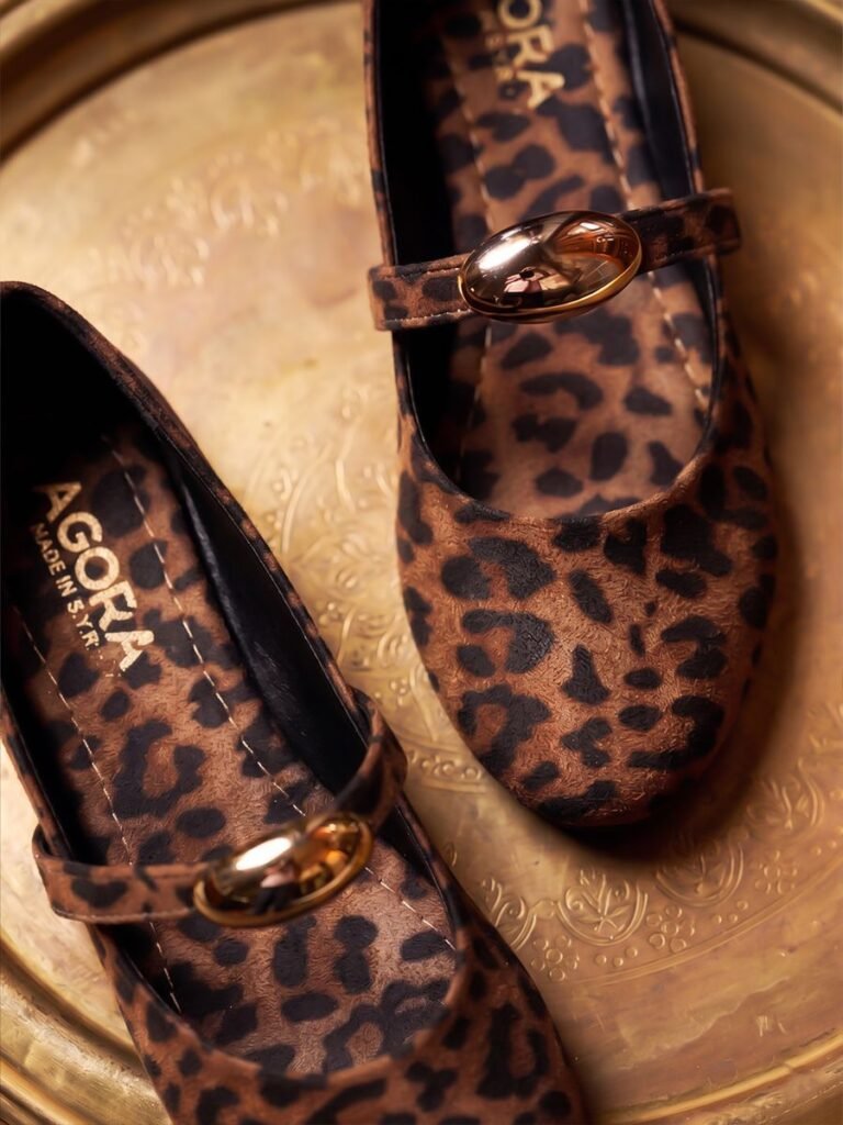 Suede Buckle Ballerina Leopard 1