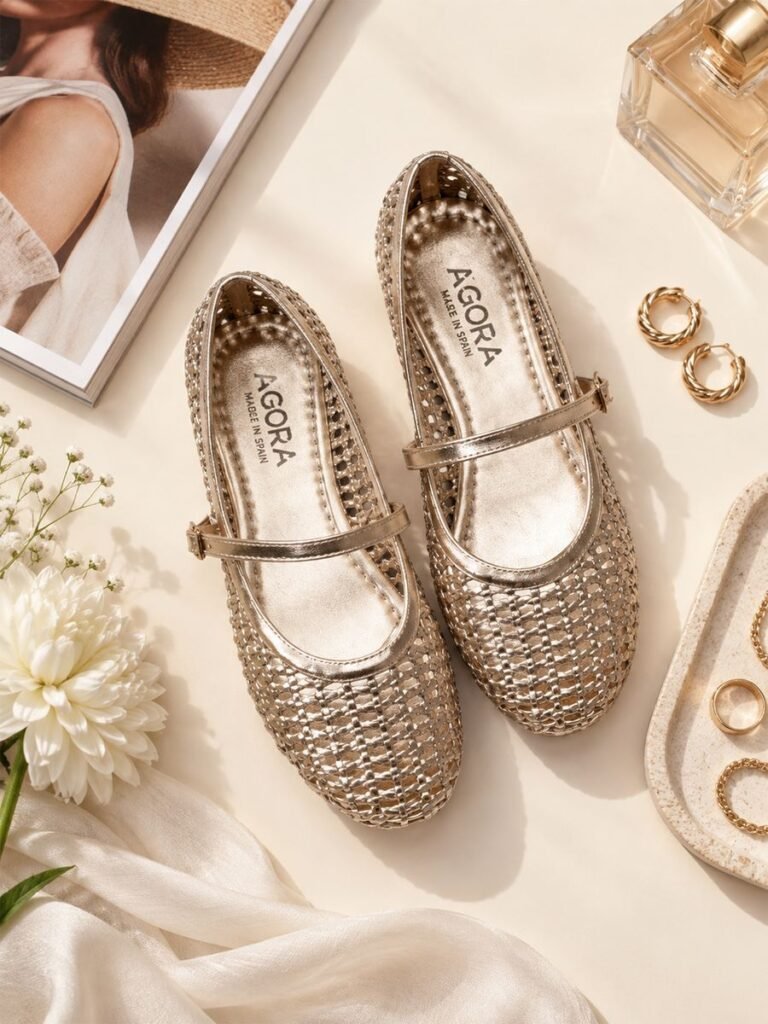 Woven Mary Jane Gold 1