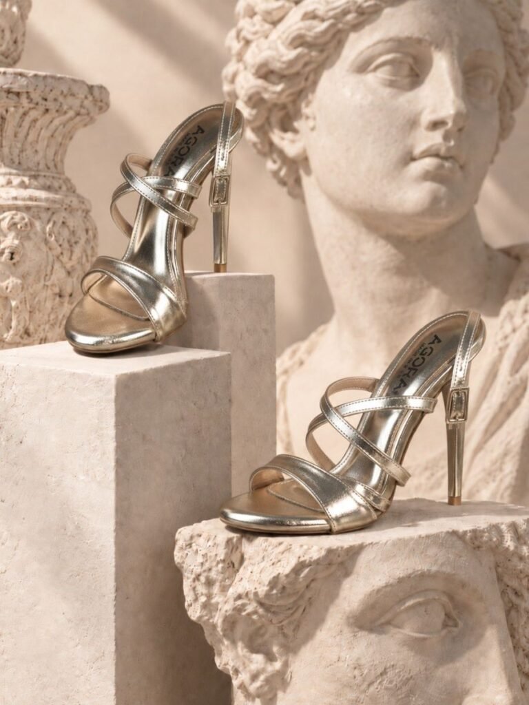 Strappy Heel Gold 1