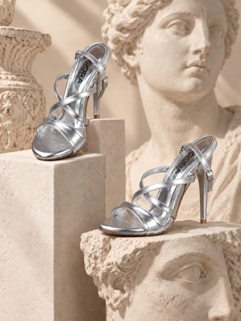 Strappy Heel Silver 1