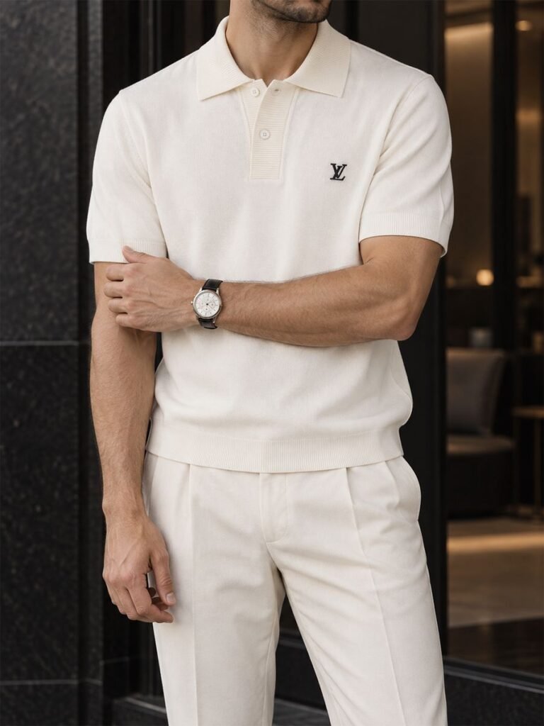 Knit Polo Cream 1